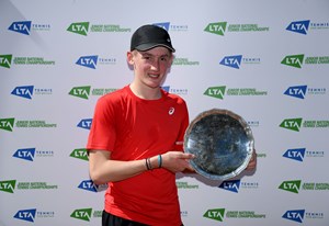 Henry Searle with the Junior Nationals runners-up award