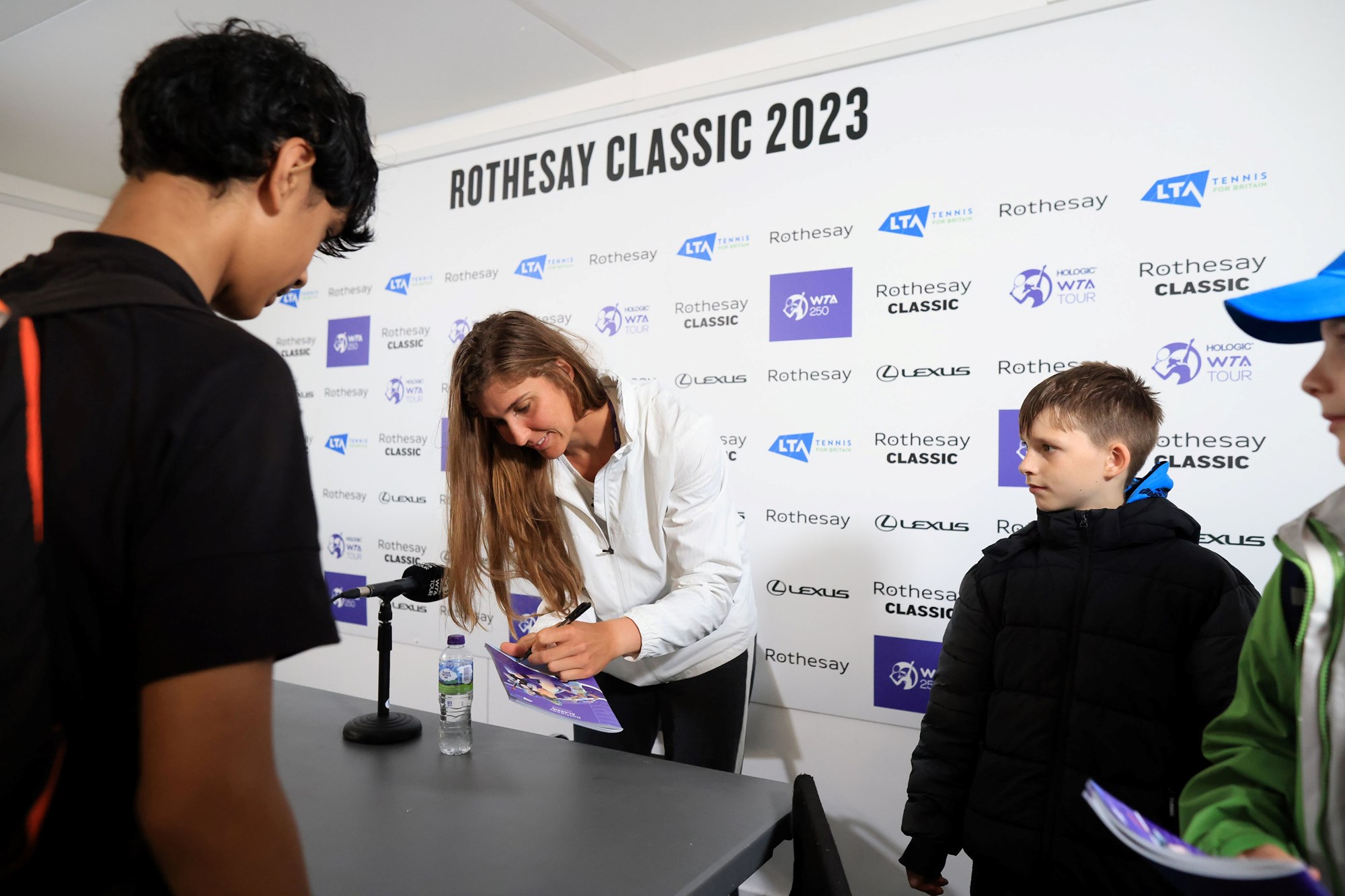 Beatriz Haddad Maia of Brazil speaks in a Q&A session during Day Four of the Rothesay Classic Birmingham at Edgbaston Priory Club on June 20, 2023 in Birmingham.