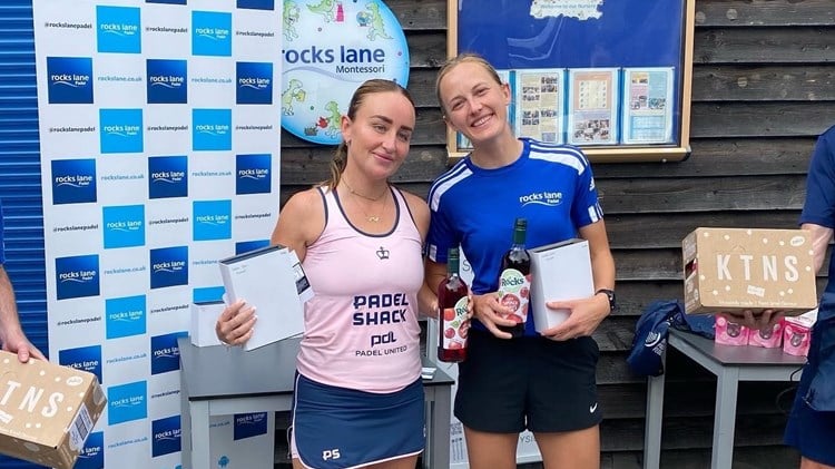 Aimee Gibson and Victoria Nicholas with the British Tour Rocks Lane title