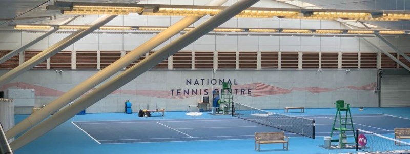 The indoor courts at the National Tennis Centre in London