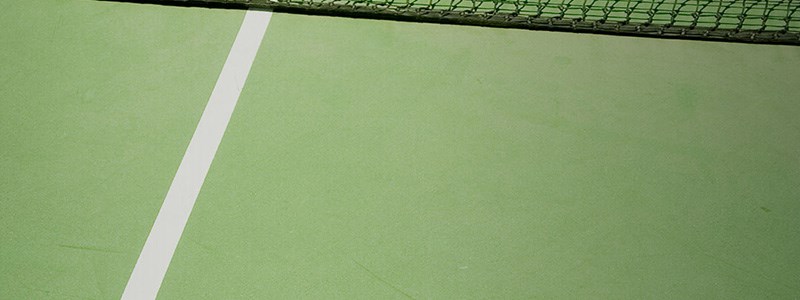 Green hardcourt tennis floor