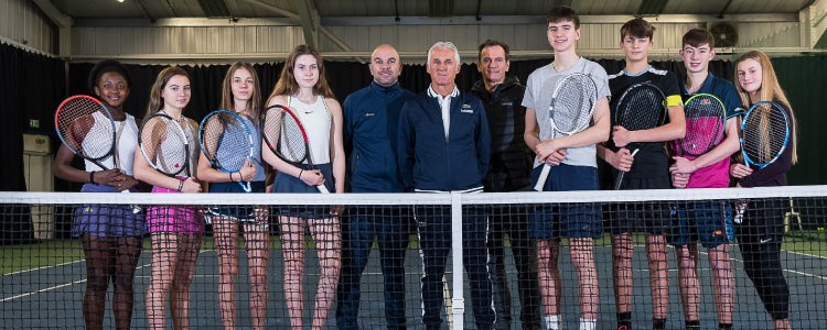 Tennis scotland academy with Jose Higueras and academy players