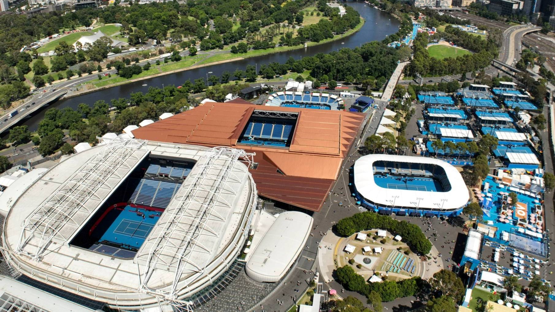 The grounds at Melbourne Park for the Australian Open