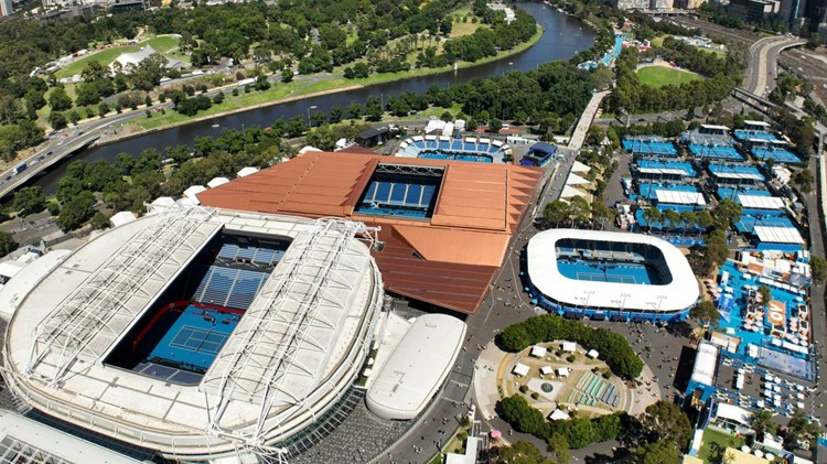 The grounds at Melbourne Park for the Australian Open