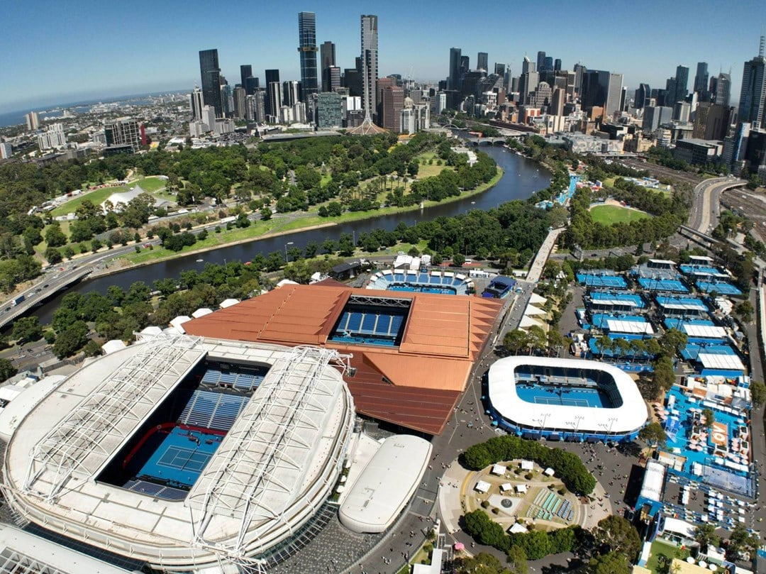 The grounds at Melbourne Park for the Australian Open