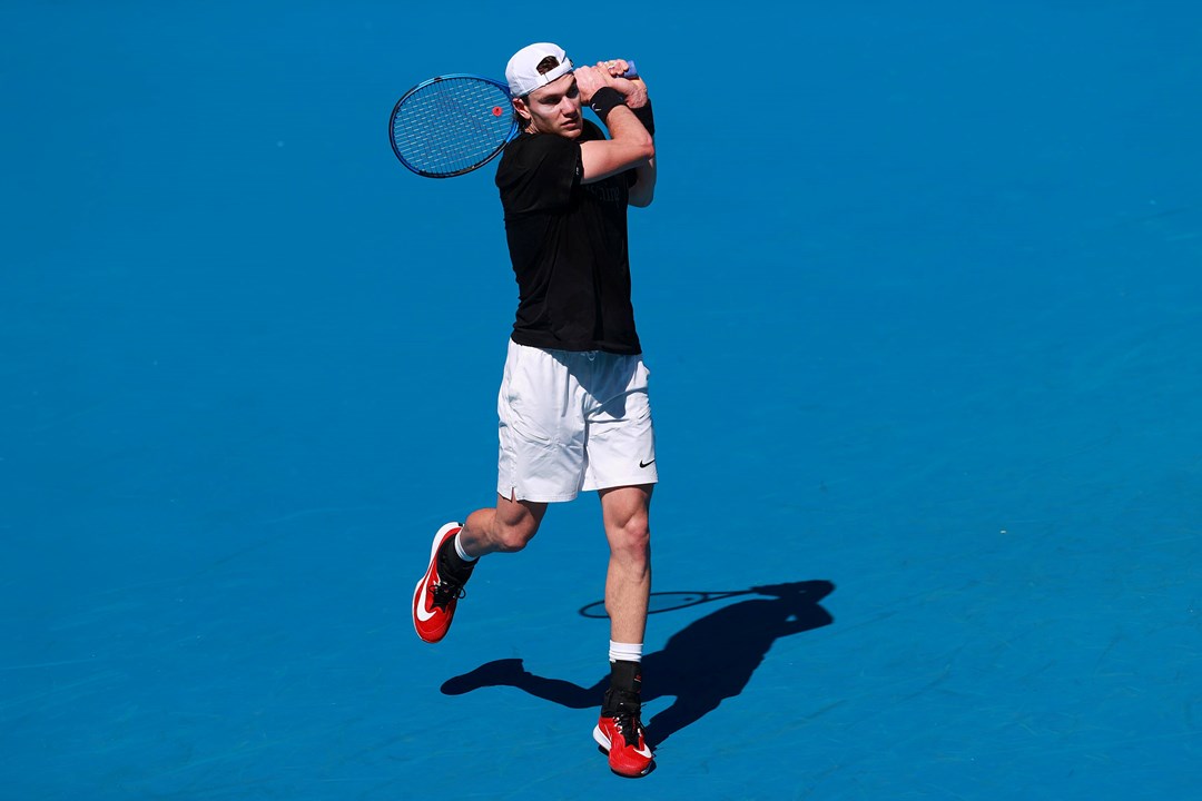Jack Draper in training ahead of the Australian Open