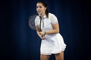 Jodie Burrage training at the National Tennis Centre