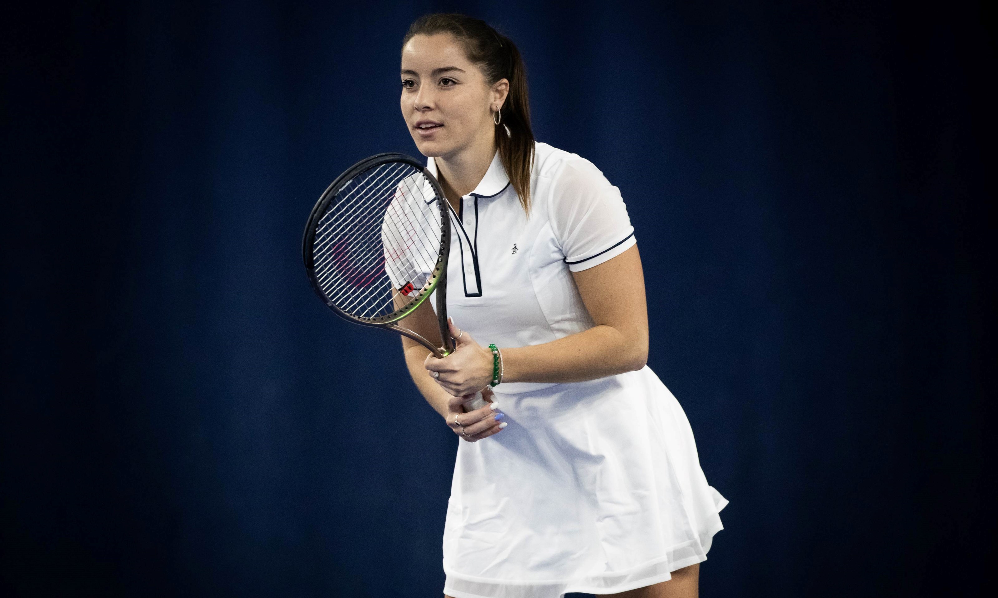 Jodie Burrage training at the National Tennis Centre