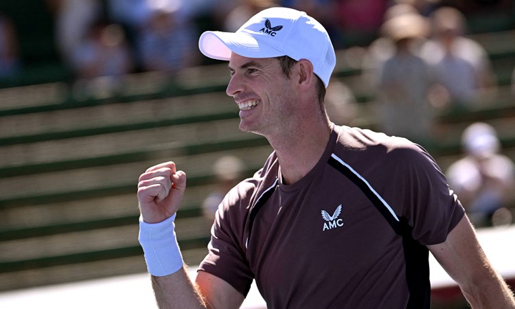 Andy Murray with a fist pump at the Kooyong Classic