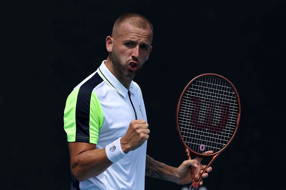 Dan Evans backhand slice at the Australian Open