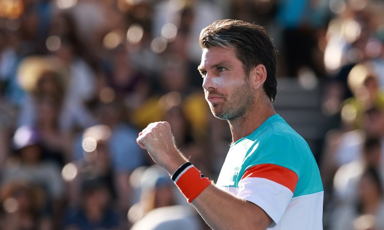 Cam Norrie gives a fist pump in the first round at the Australian Open