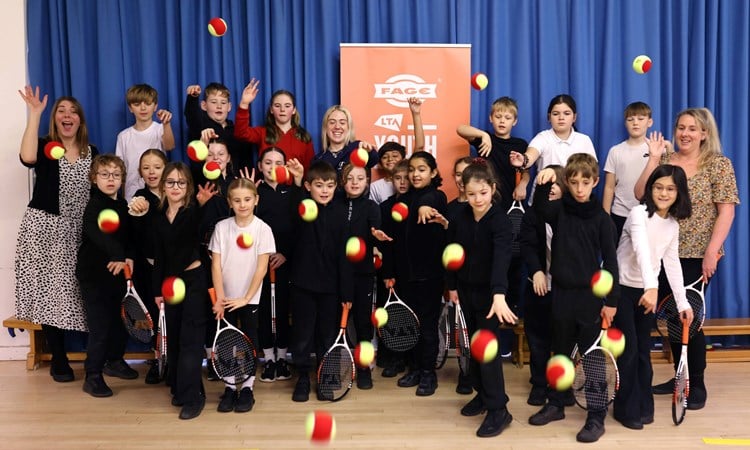 Britain's Sonay Kartal enjoying an LTA Youth session at her former primary school