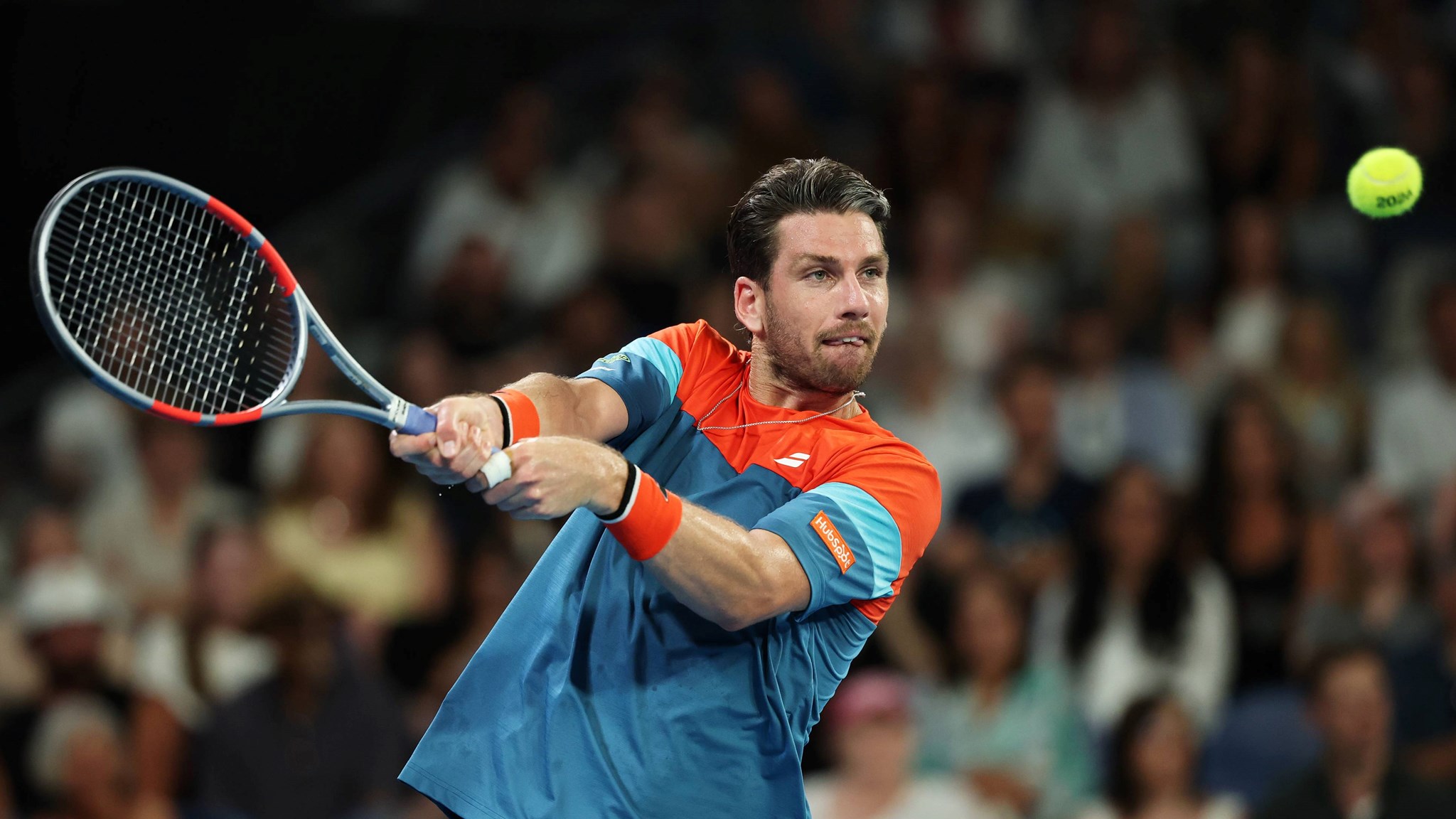 Cam Norrie hitting a backhand against Alexander Zverev in the third round of the 2026 Australian Open