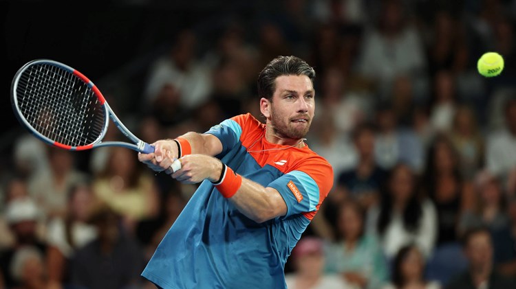 Cam Norrie hitting a backhand against Alexander Zverev in the third round of the 2026 Australian Open