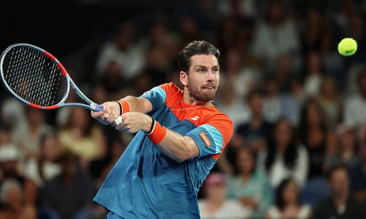 Cam Norrie hitting a backhand against Alexander Zverev in the third round of the 2026 Australian Open