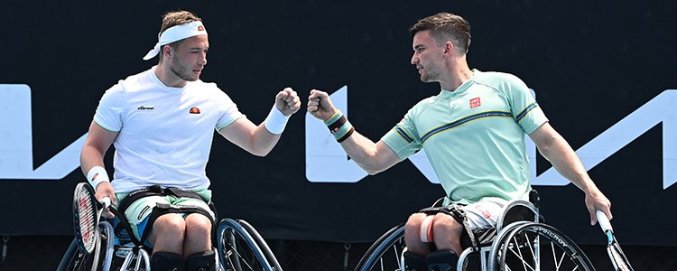 Alfie Hewett and Gordon Reid at the 2021 Australian Open