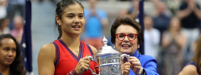 Emma Raducanu with Billie Jean at the US Open