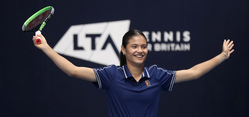 Emma Raducanu at the National Tennis Centre