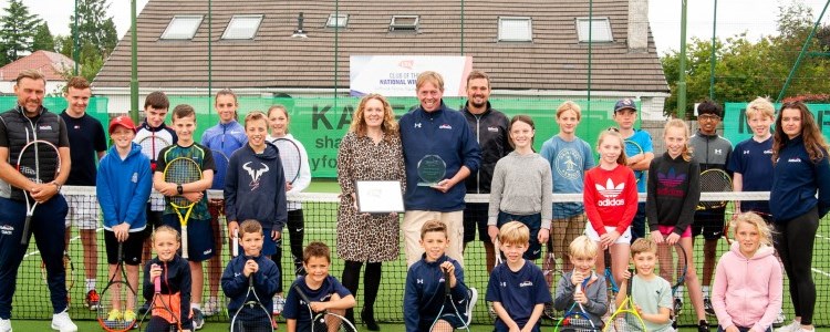 Giffnock Tennis Club presented UK ‘Club of the Year’ Award by President of the LTA