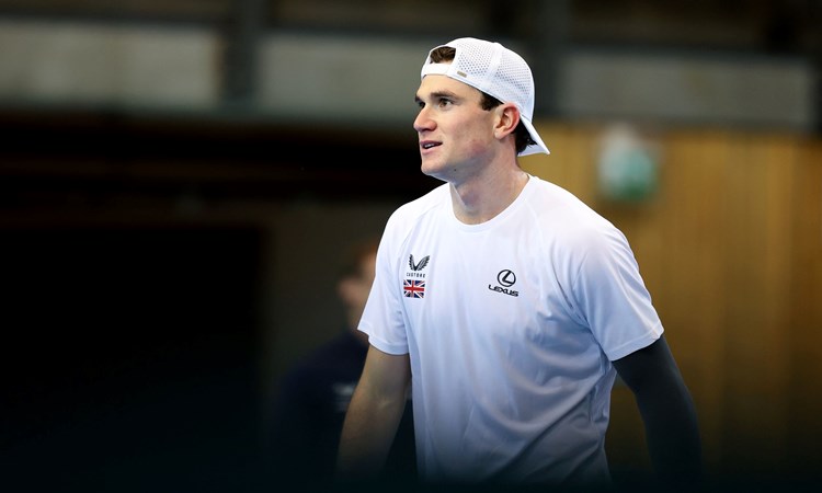 Jack Draper in training ahead of GB vs Norway at the Davis Cup