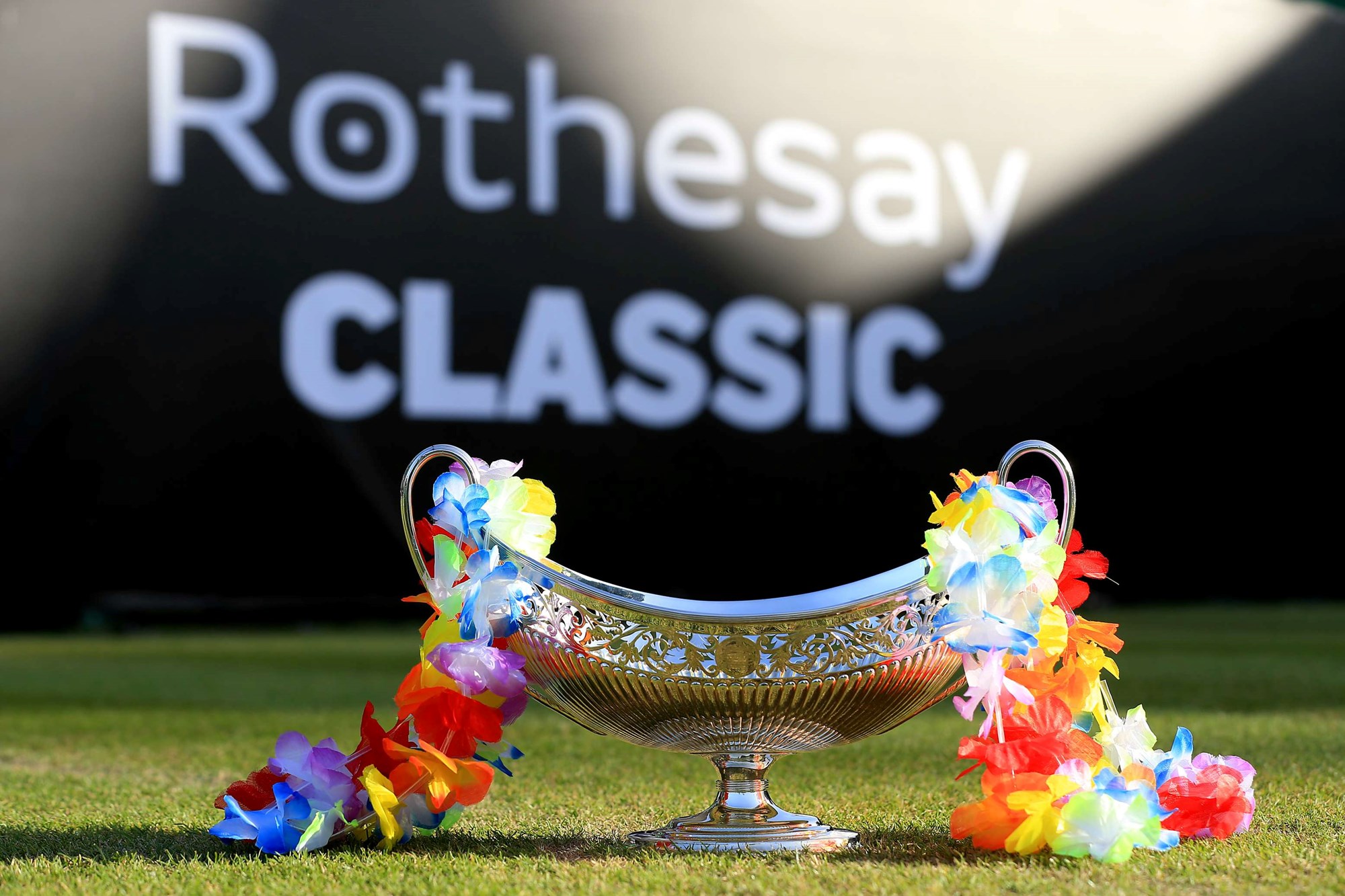 The Maud Watson Trophy is seen in support of the LTA's themed 'Friday Pride Day' in celebration of LGBTQ+ Pride Month on Day Seven of the Rothesay Classic Birmingham at Edgbaston Priory Club on June 17, 2022 in Birmingham, England.