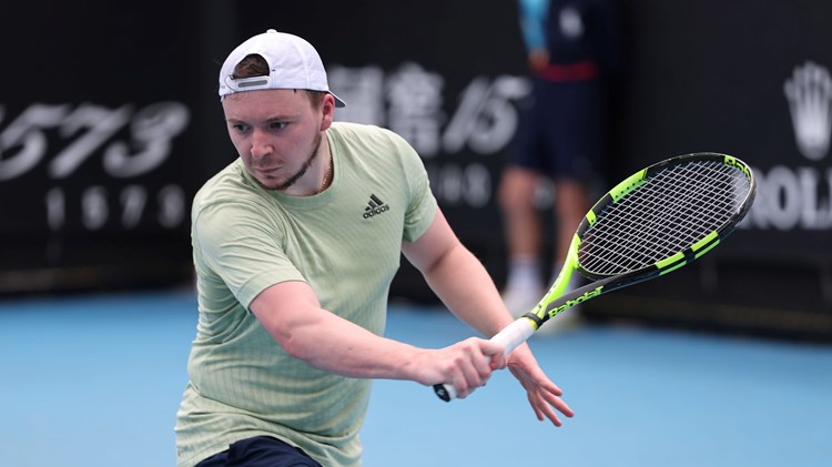 Fabrice Higgins in action during the Australian Open's first-ever PwII Men's Singles Finals 2023