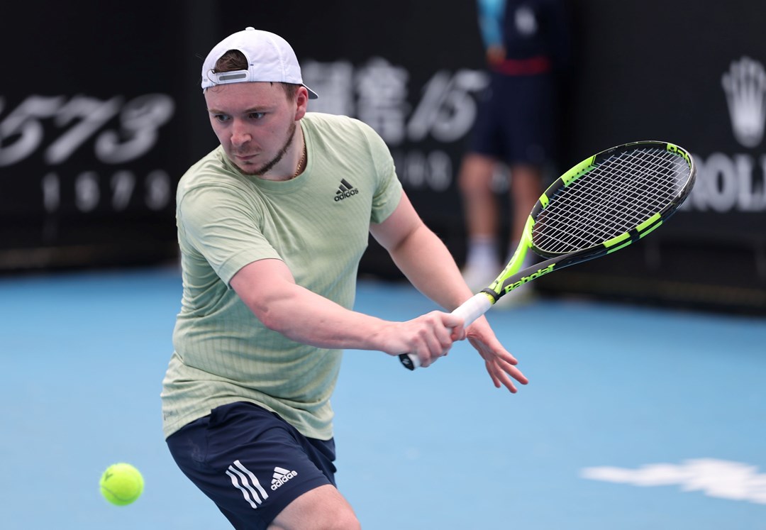 Fabrice Higgins in action during the Australian Open's first-ever PwII Men's Singles Finals 2023