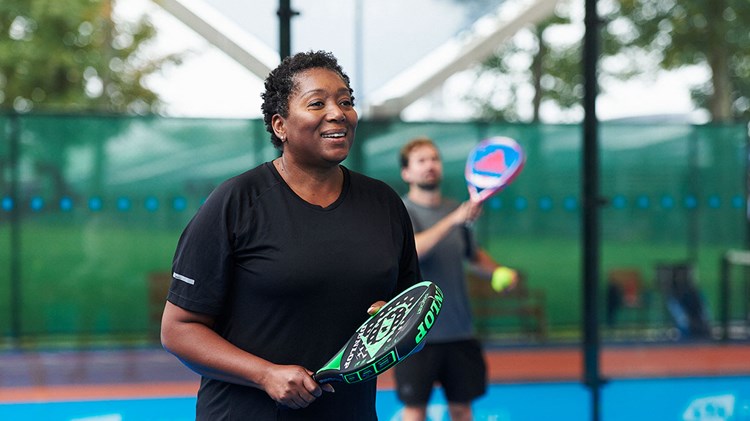 Woman playing padel