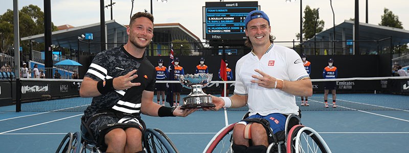 Alfie Hewett and Gordon Reid won their third successive Australian Open men’s wheelchair doubles title