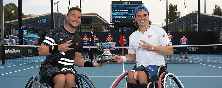 Alfie Hewett and Gordon Reid won their third successive Australian Open men’s wheelchair doubles title