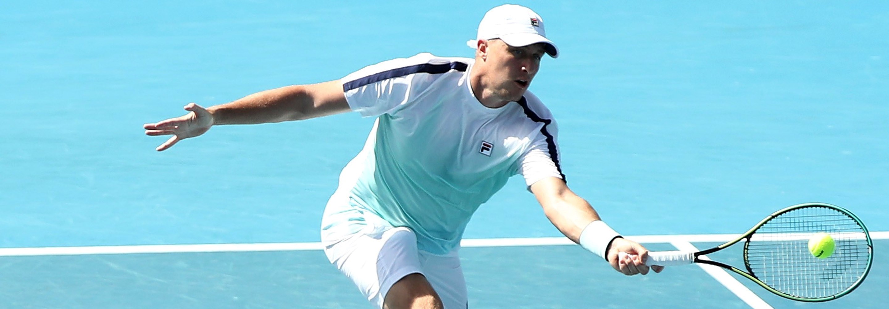 Ken Skupski of Great Britain plays a forehand