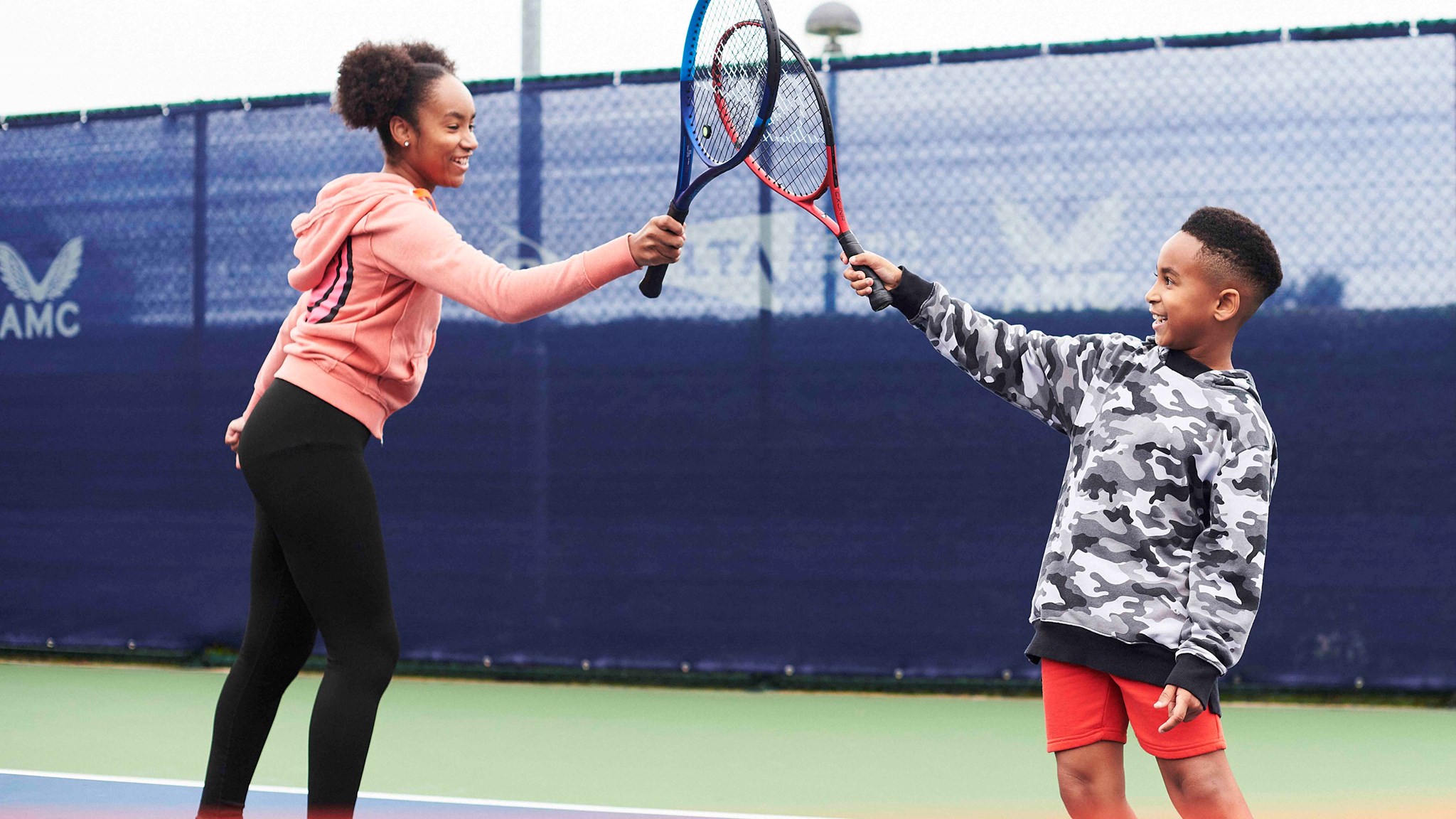Kids celebrating on court