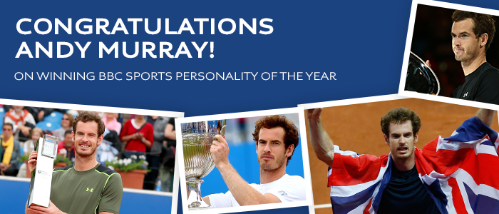 Montage of pictures of Andy Murray celebrating after winning the BBC Sports Personality of the Year