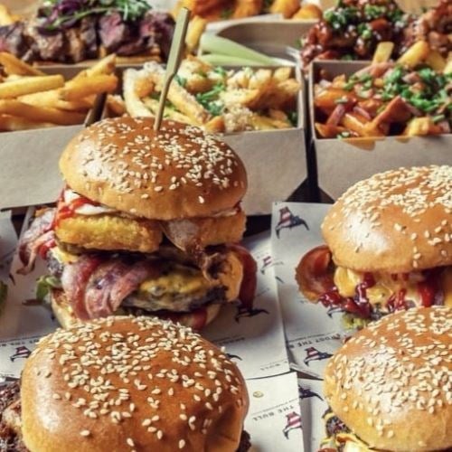 Loaded burgers and chips at the Lexus Ilkley Open