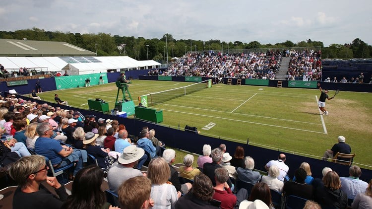A general view of Ilkley Lawn Tennis & Squash Club is seen during the Men's Final at Ilkley Lawn Tennis & Squash Club on June 23, 2019 i