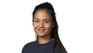A headshot of British tennis player Emma Raducandu.