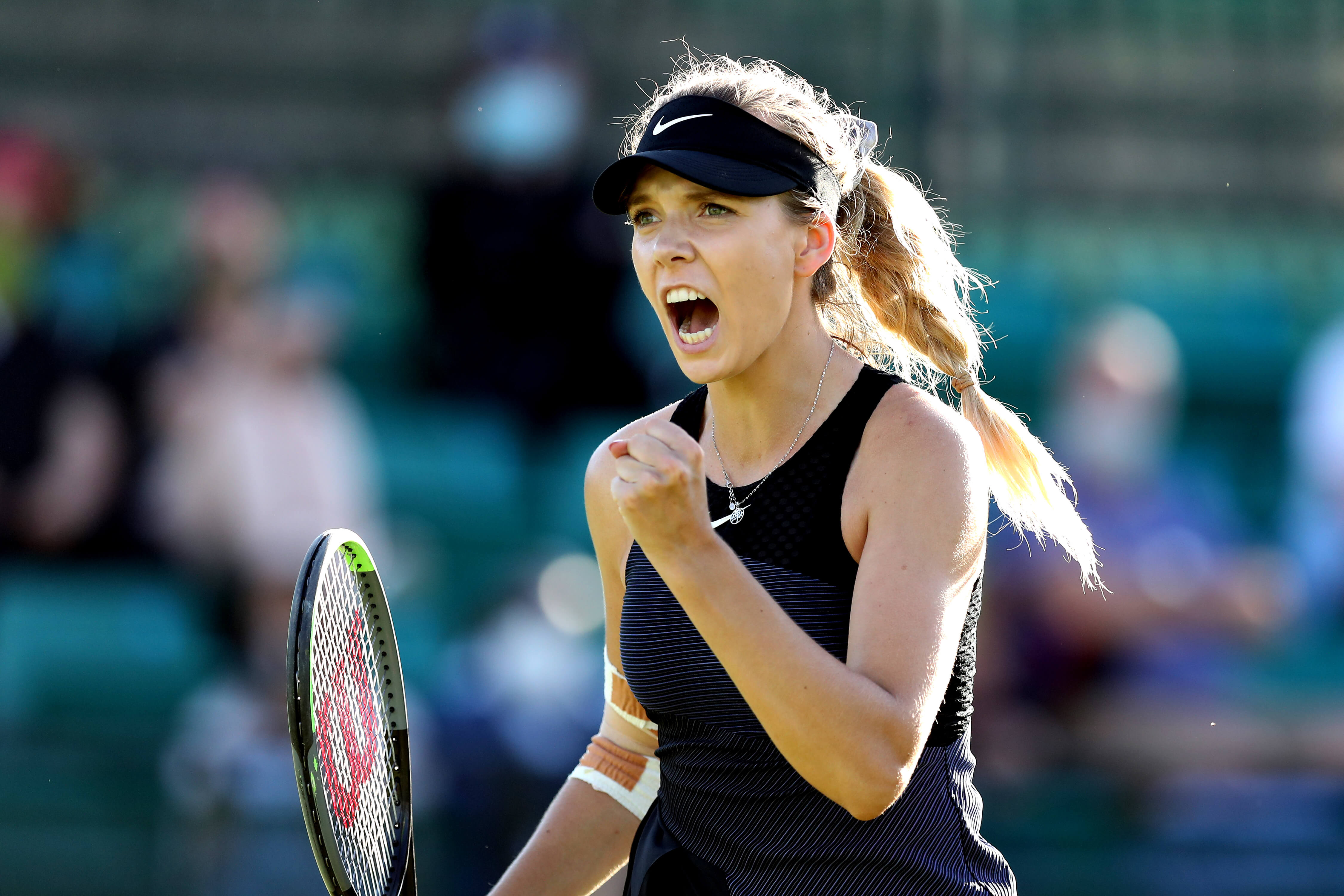 Katie Boulter cheering at Nottingham