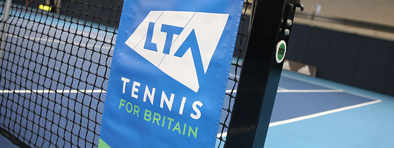 LTA logo on a tennis court net