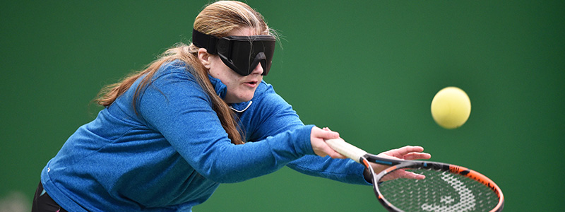 Visually impaired tennis player