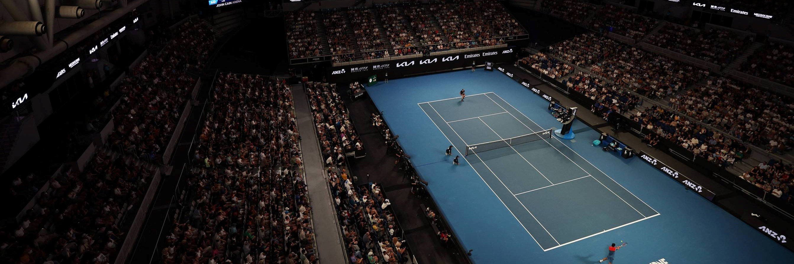Sky view of the John Cain Arena at the Australian Open