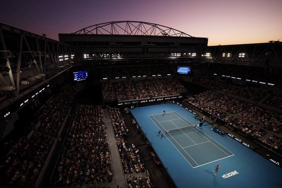 Sky view of the John Cain Arena at the Australian Open