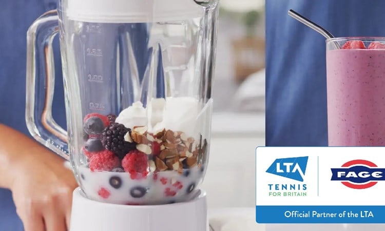 A blender making a smoothie