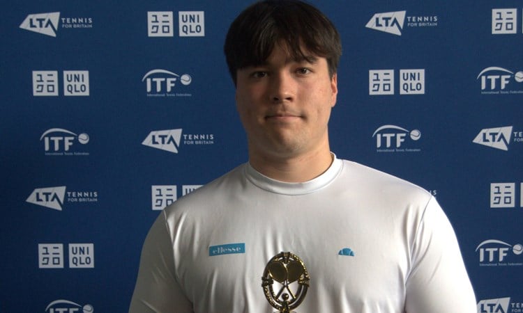 Dahnon Ward with a trophy at the Bolton Indoor International