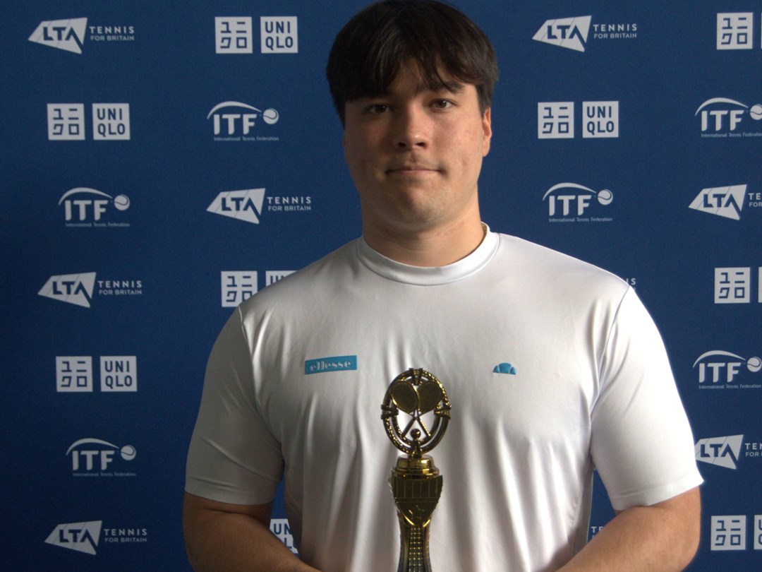 Dahnon Ward with a trophy at the Bolton Indoor International