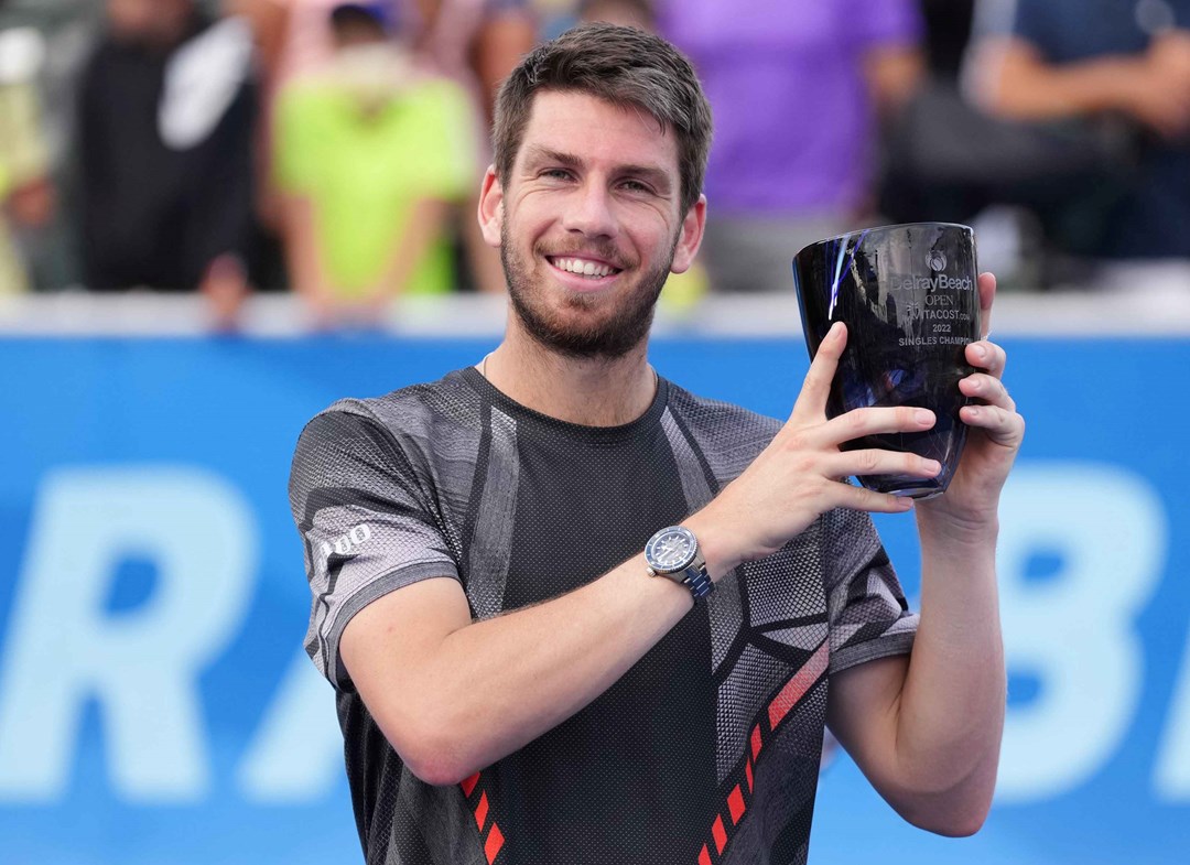 Cam Norrie lifting the 2022 Delray Beach Open title