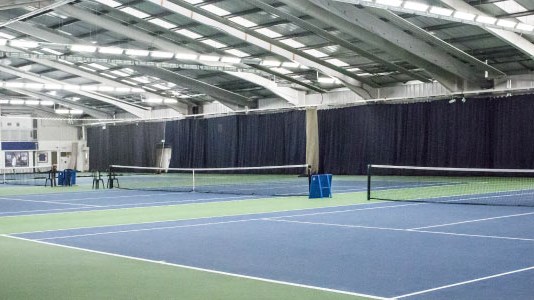 Indoor courts at the GB National Tennis Academy at the University of Stirling