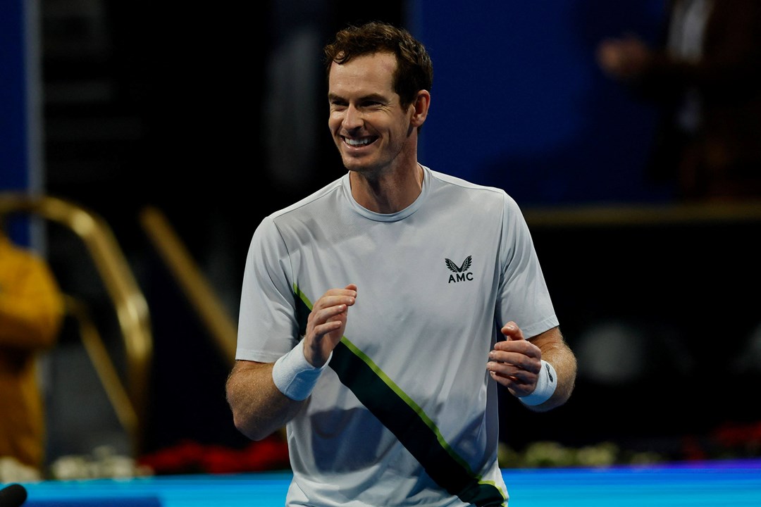Andy Murray celebrates reaching the final at the 2023 Qatar Open