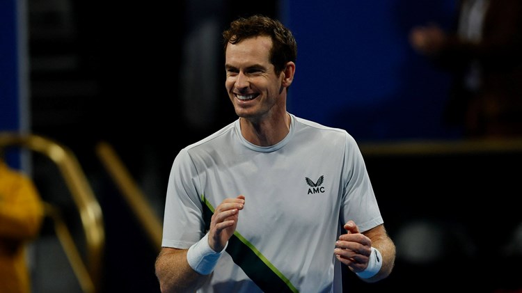 Andy Murray celebrates reaching the final at the 2023 Qatar Open