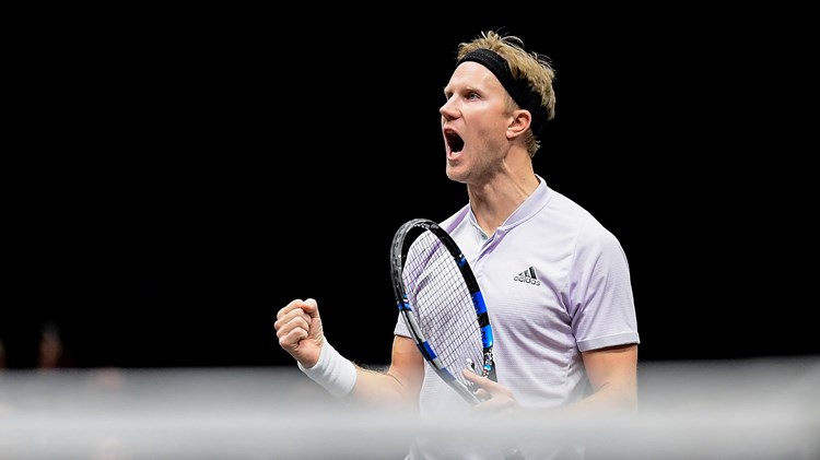 Dom Inglot celebrating his victory at the New York Open