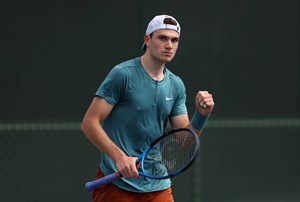 Jack Draper celebrates a second round win at Indian Wells 2023